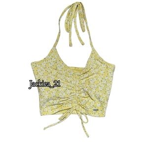 💙❤️ Yellow Floral Halter Top